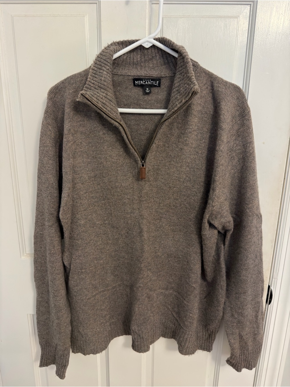 Men's Brown Quarter-Zip Sweater